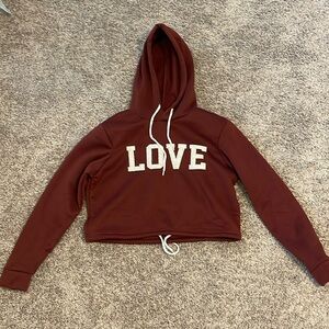 Burgundy cropped hoodie